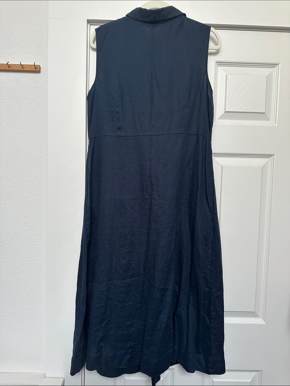 J. Jill Navy Sleeveless Button-Front Tie-Waist Maxi Dress - Picture 4 of 4